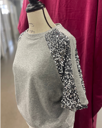 Sequin Short Sleeve Sweatshirt