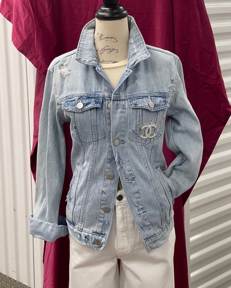 Denim Upcycled Luxe CC + Wings Jacket