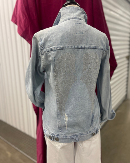 Denim Upcycled Luxe CC + Wings Jacket