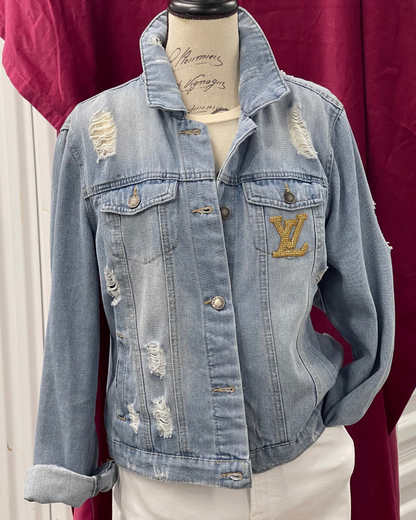 Denim Upcycled Luxe LV Jacket