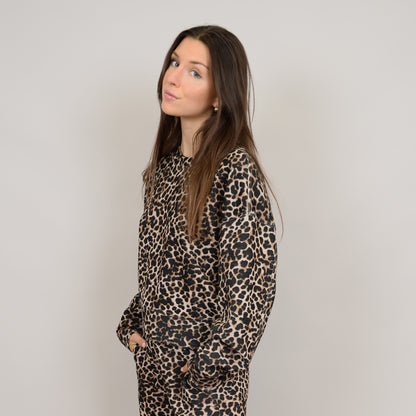 Leopard Print Long Sleeve Scuba top