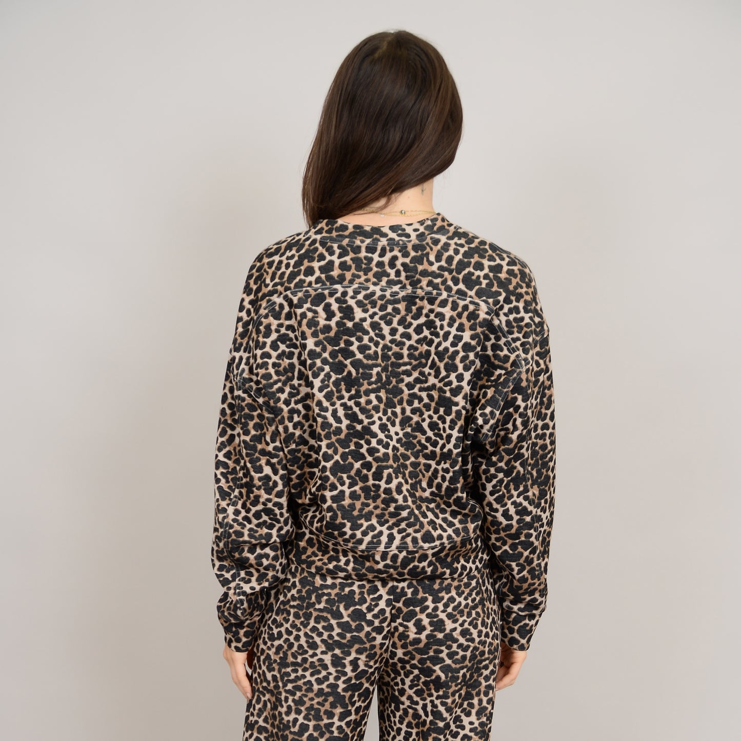Leopard Print Long Sleeve Scuba top
