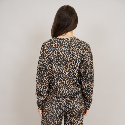 Leopard Print Long Sleeve Scuba top